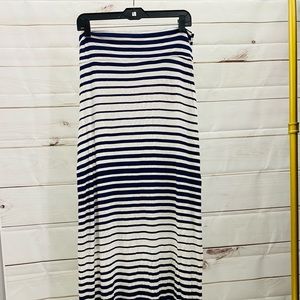 NWOT navy and white striped maxi skirt